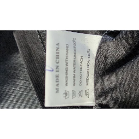 Vassari Los Angeles Men's Med Black V-Neck Designer Shirt Rare Blue Faux Leather - Picture 11 of 15